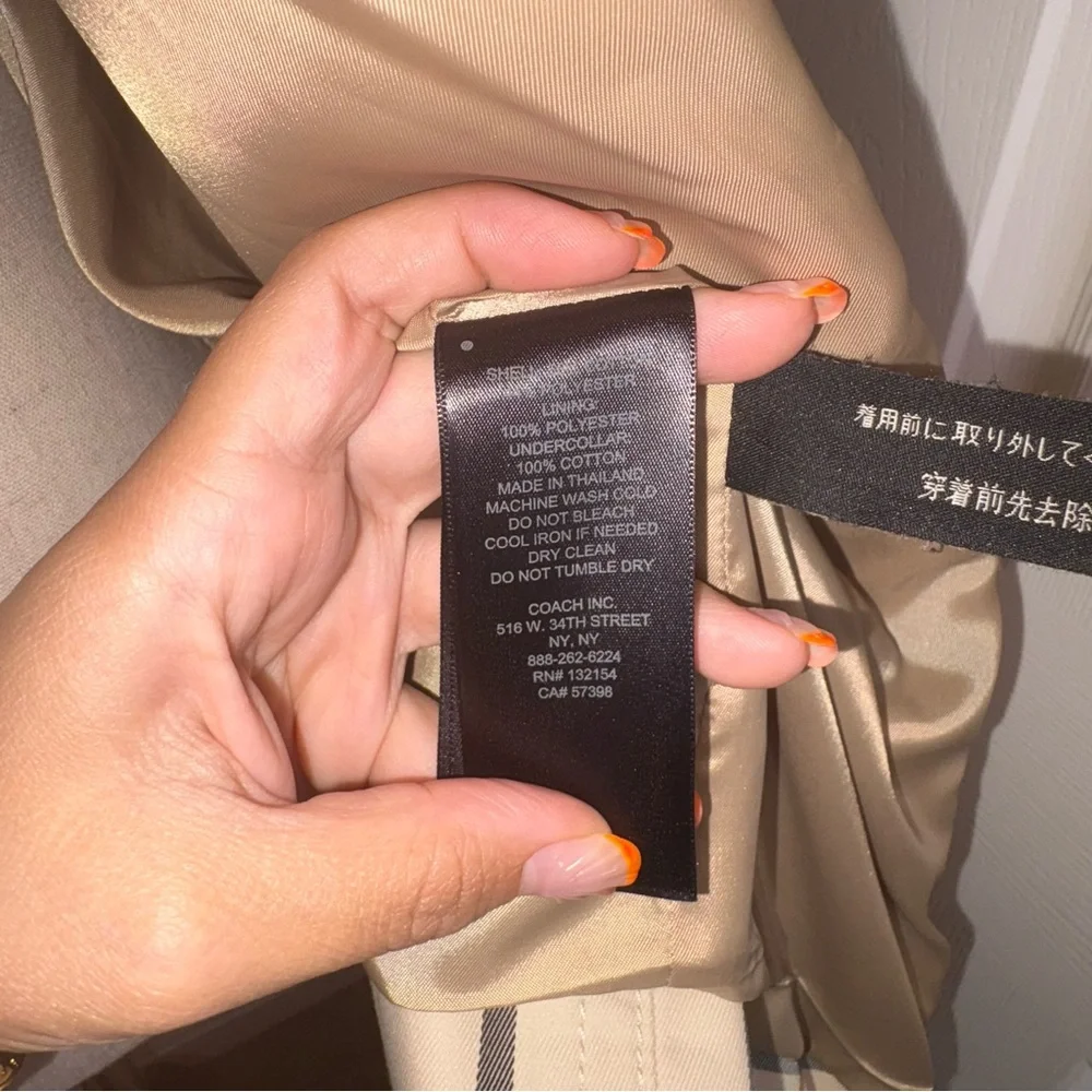 COACH Tattersall Short Trench Coat - Picture 9 of 10